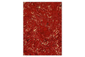 Red and off-white swirled plastic sheet with black details, displayed flat.