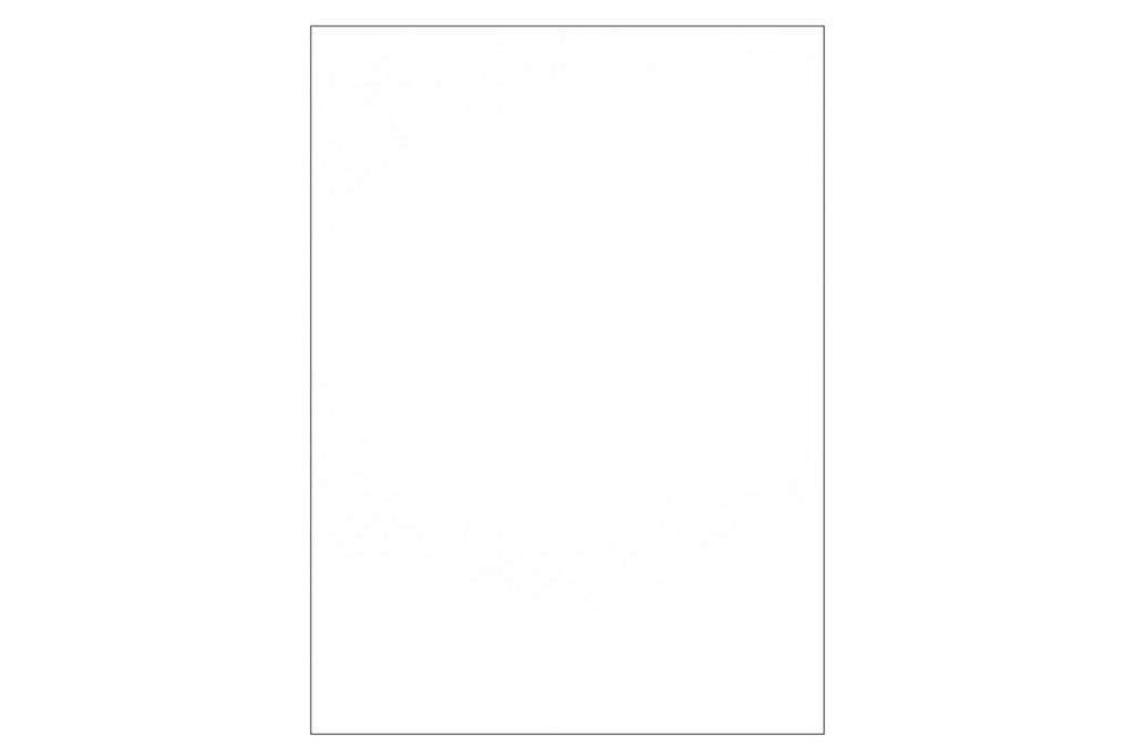 White and black layered blank pickguard for a guitar shown on a white background.