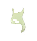 Mint green 3-ply guitar pickguard with multiple screw holes and pickup cutouts shown on white background.