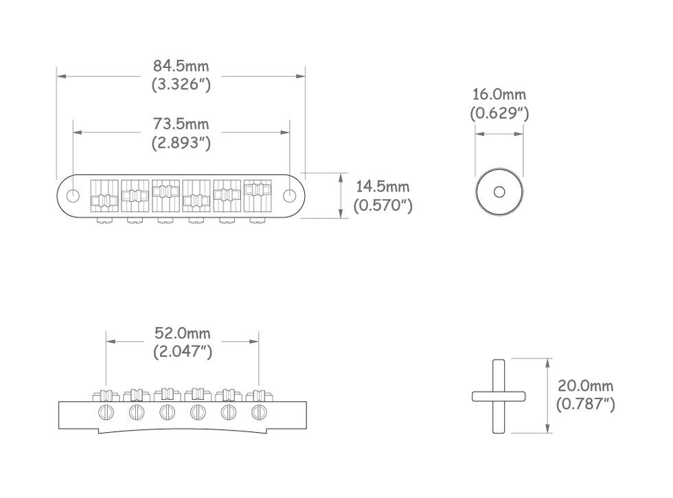 Solo Pro Roller Saddle Tune-O-Matic Bridge With ABR Post