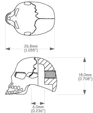 Solo Pro Chrome Skull Knob With Set Screw