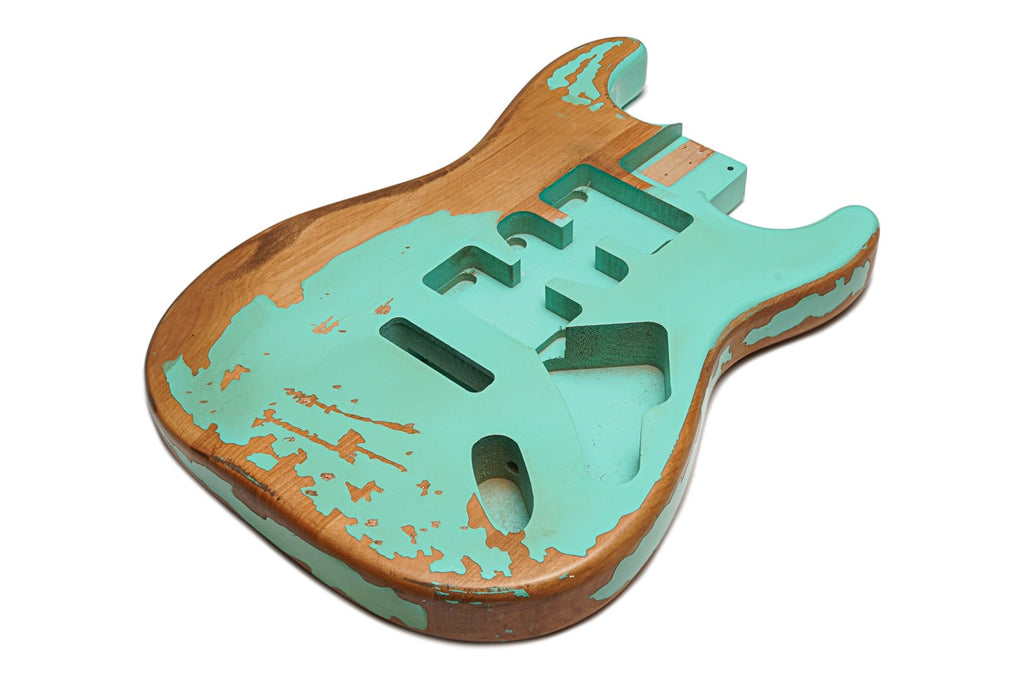Solo ST Style HSH Relic Finished Guitar Body – Aqua
