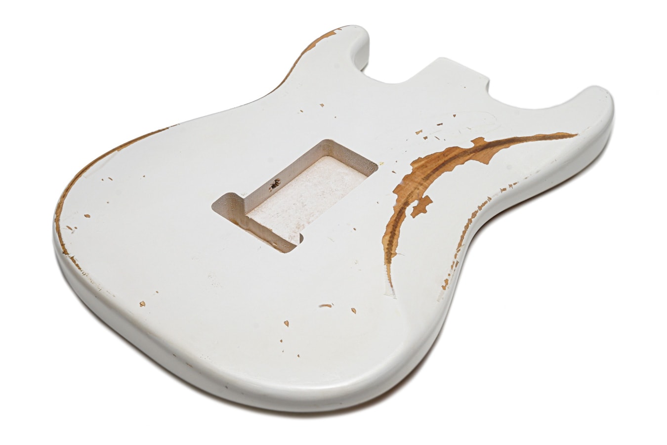 Solo ST Style SSS Relic Finished Guitar Body – Arctic White