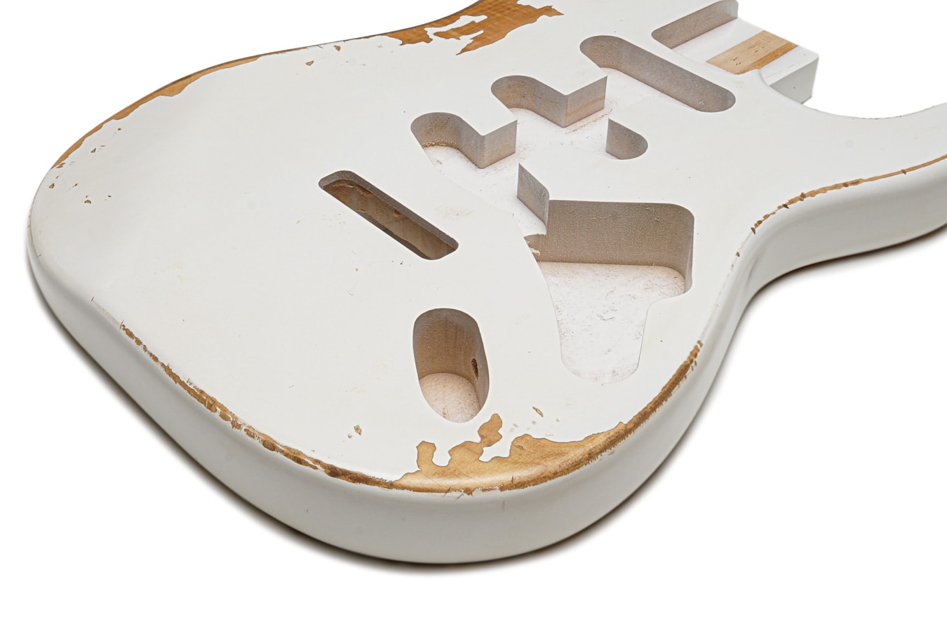 Solo ST Style SSS Relic Finished Guitar Body – Arctic White