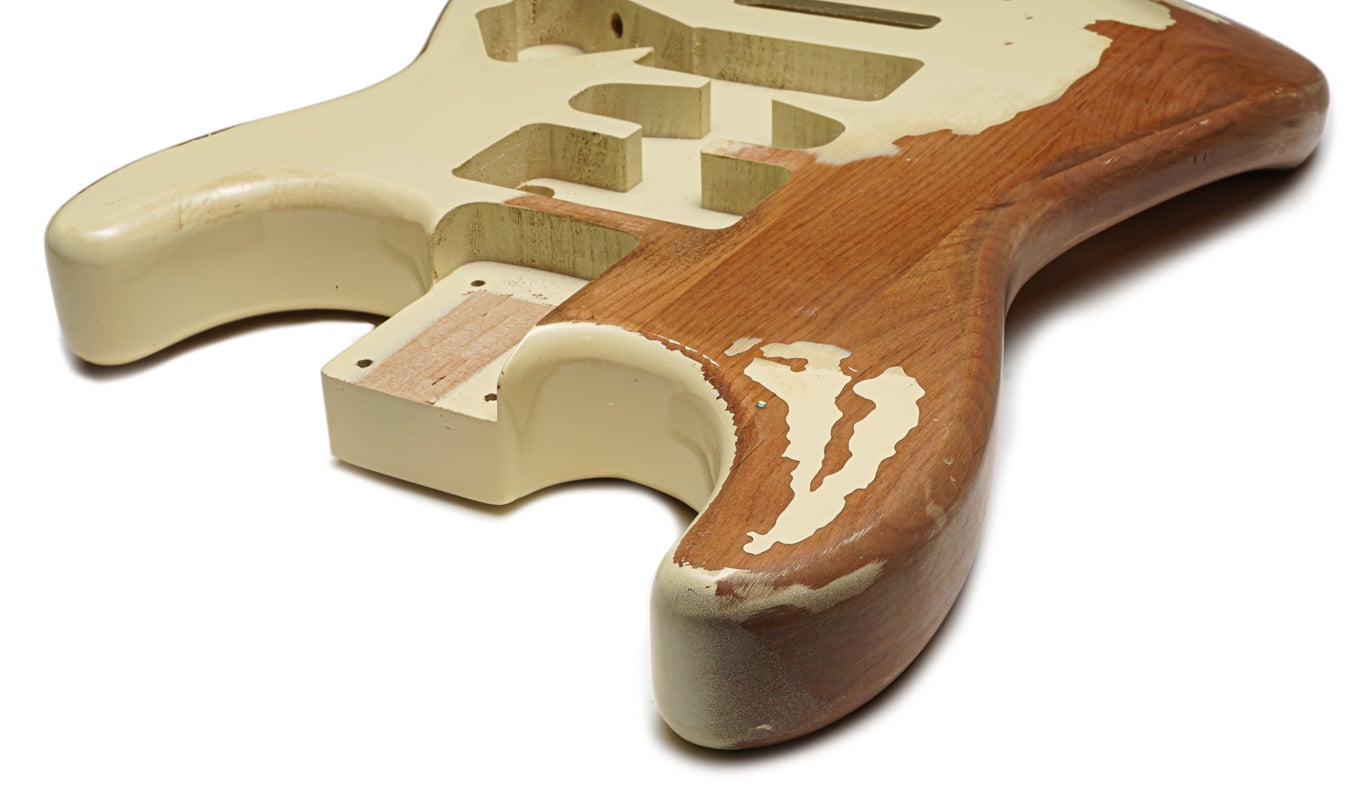 Solo ST Style HSH Relic Finished Guitar Body – Ivory