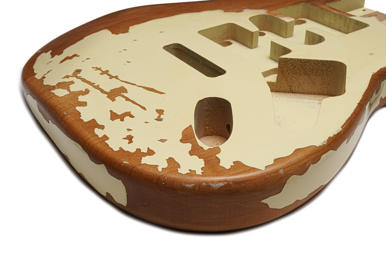 Solo ST Style HSH Relic Finished Guitar Body – Ivory