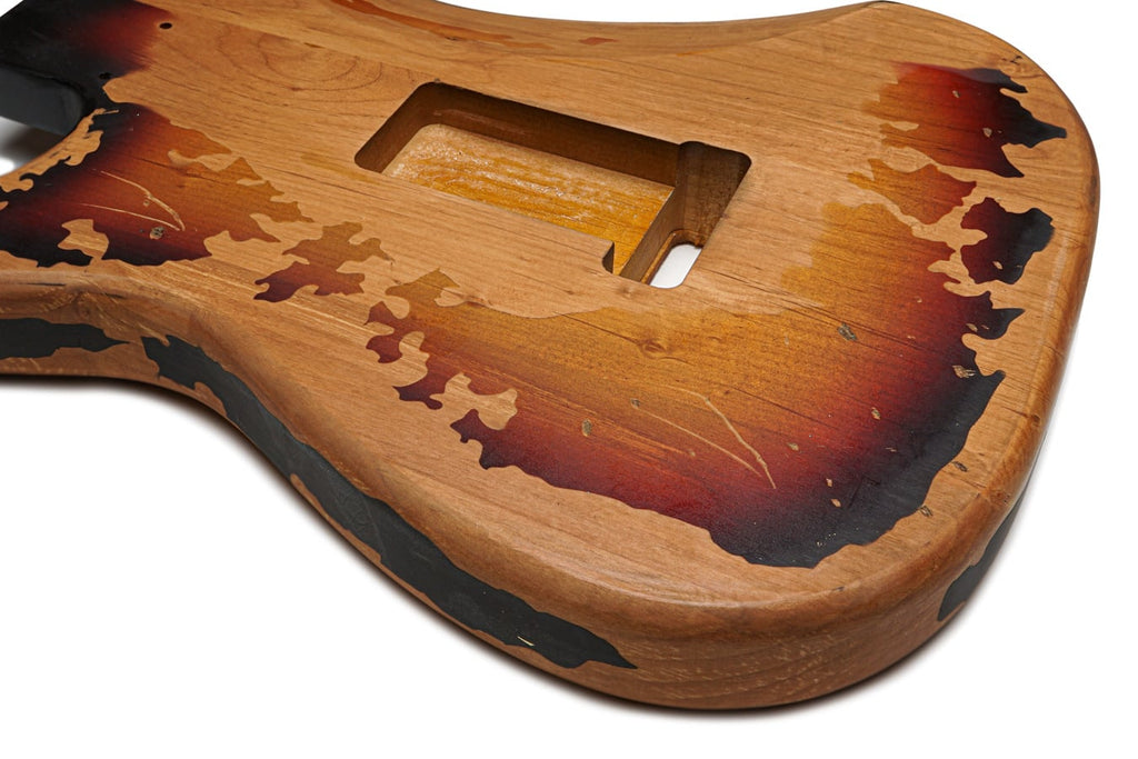Solo ST Style HSH Relic Finished Guitar Body – 3 Tone Sunburst