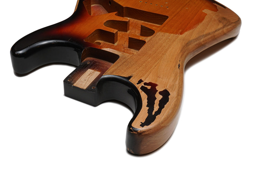 Solo ST Style HSH Relic Finished Hard Tail Guitar Body – 3 Tone Sunburst
