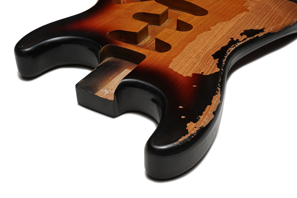 Solo ST Style SSS Relic Finished Guitar Body – 3 Tone Sunburst