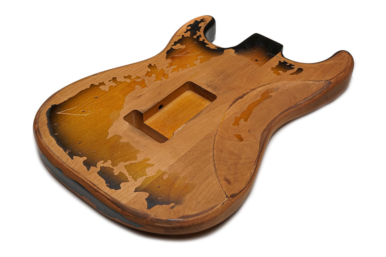 Solo ST Style HSH Relic Finished Guitar Body – 2 Tone Sunburst