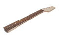 Maple guitar neck with rosewood fretboard and metal frets shown on a white background.