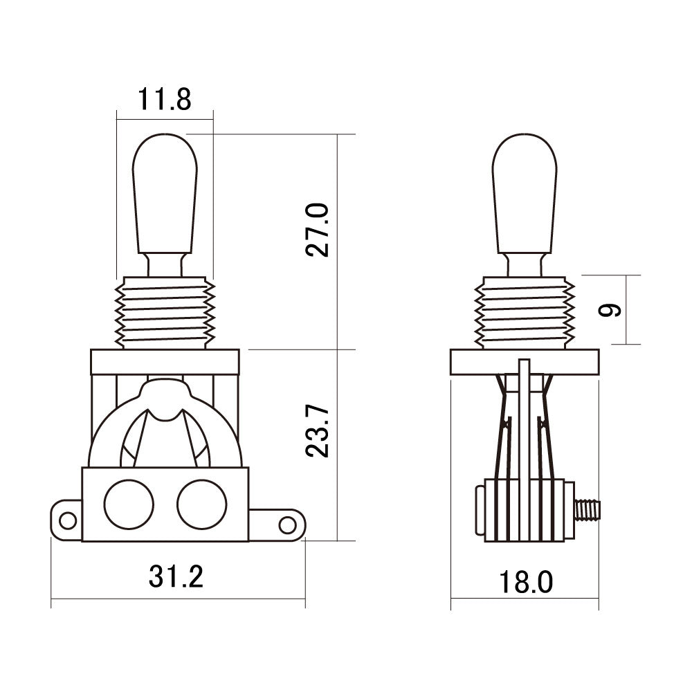 Solo Pro LP Style 3-Way Toggle Switch With Chrome Tip