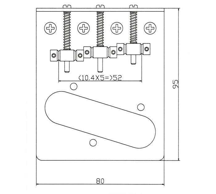 Solo TC Style 4 Hole Chrome Bridge With 3 Saddles