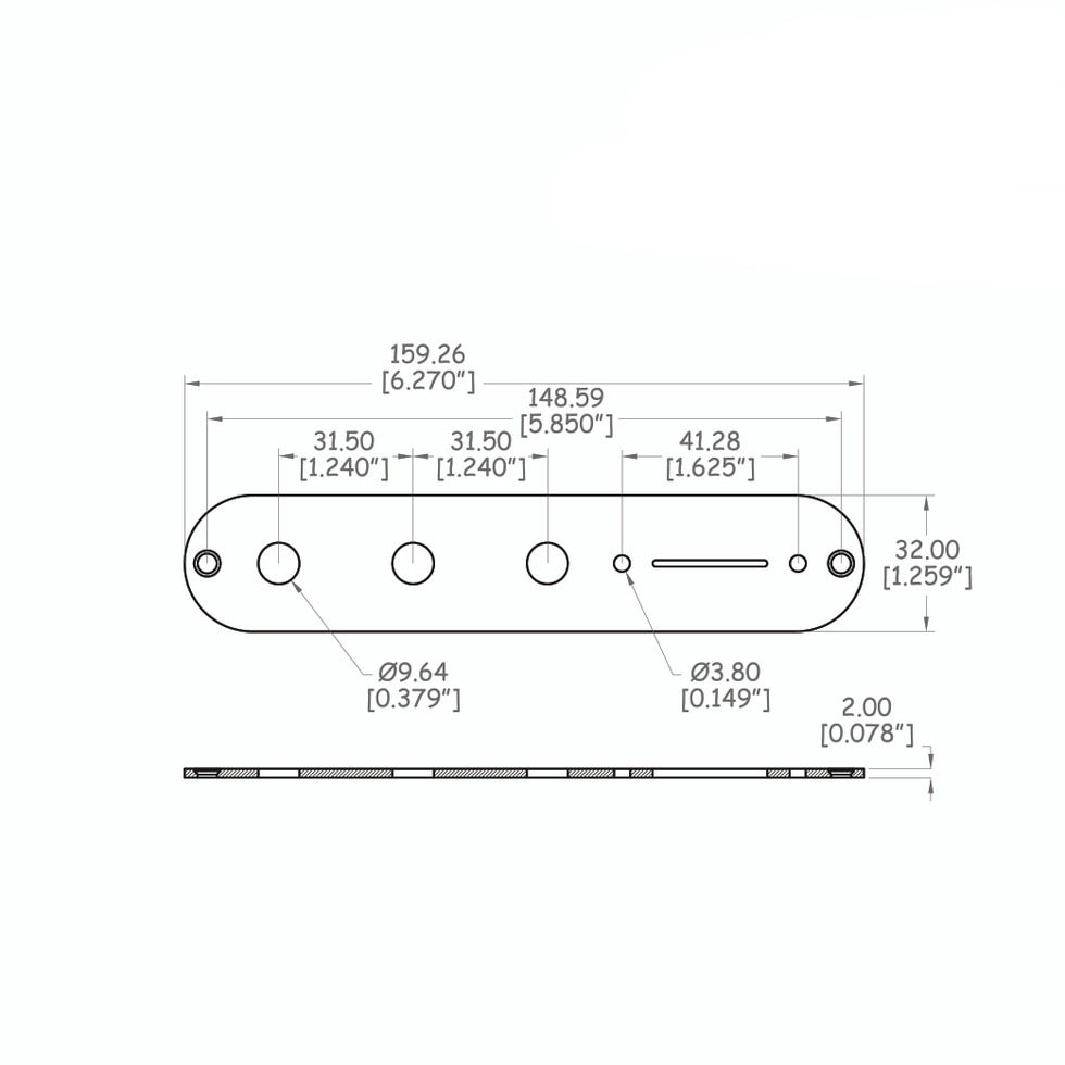 Solo Pro 3-Hole Tele Control Plate