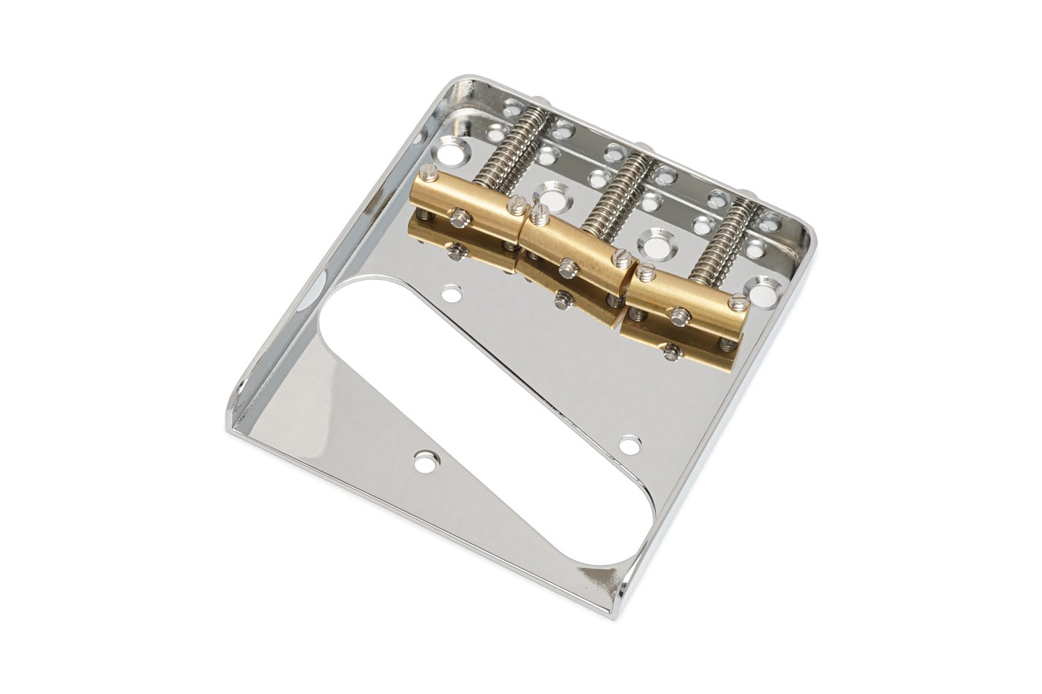 Solo Pro TC Vintage Style Dual Loading Chrome Bridge With 3 Compensated Brass Saddles