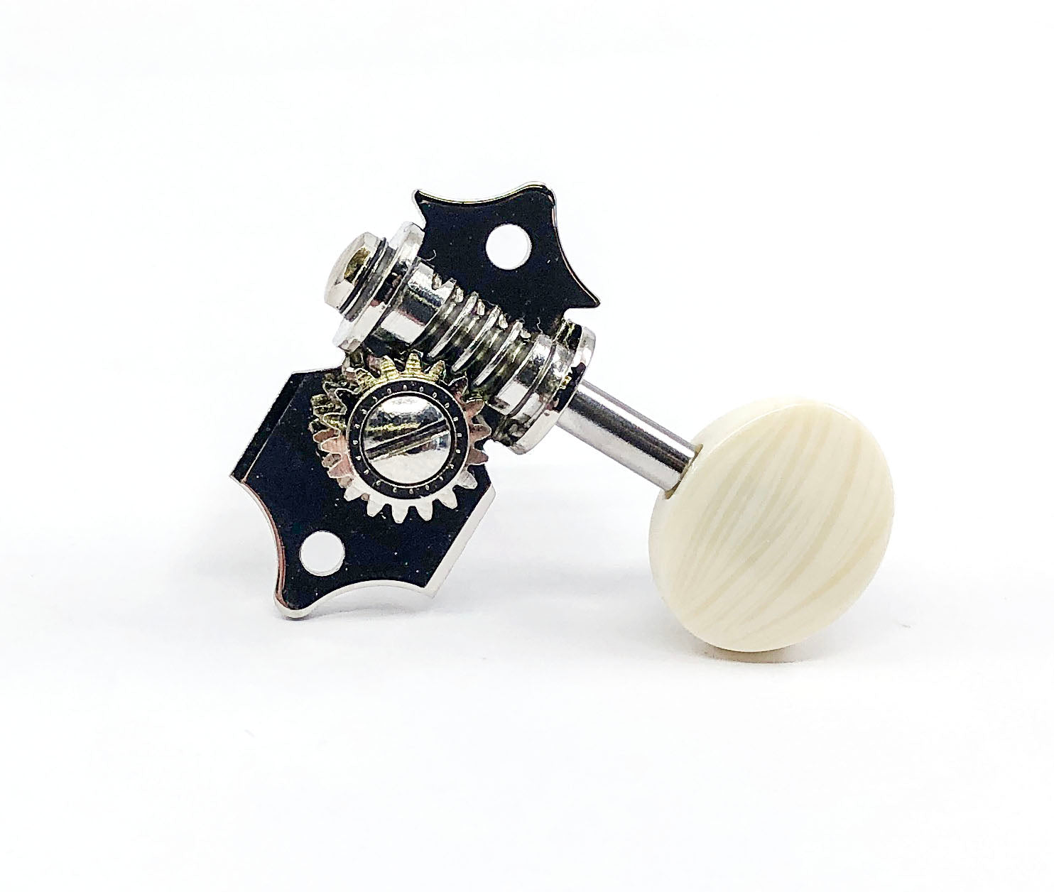 Solo Pro Guitar Machine Heads 3 + 3 With Oval Ivoroid Buttons — Tuner