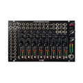 Front view of a WMD Performance Mixer module showing knobs, sliders, and multiple audio jacks on a black panel.