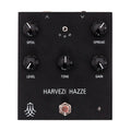 Black HARVEZI HAZZE pedal with five knobs, a toggle switch, a footswitch, and three 1/4 inch jacks