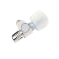 Silver-colored banjo tuning peg with white plastic knob and visible 'gotoh' text on the side.