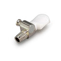 Nickel and white tuning peg with a cylindrical peg shaft designed for stringed instrument tuning.