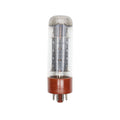A brown-based glass vacuum tube with multiple pins and visible internal components.
