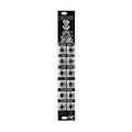Black audio module panel with multiple 1/8 inch jacks and a toggle switch labeled Cascade