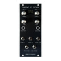 Black modular synthesizer panel with two oscillators, knobs, waveform buttons, and jack sockets labeled with control functions.