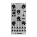 Silver eurorack module with knobs, buttons, jacks, an SD card slot, and labeled controls from Shakmat.