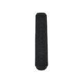 Slim black foam microphone windscreen viewed from front on a white background.