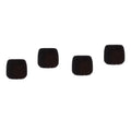 Four black foam windscreen covers arranged in a row on a white background.