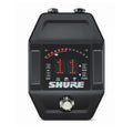 Black Shure pedal with display showing number 11, buttons, and a footswitch on a white background.