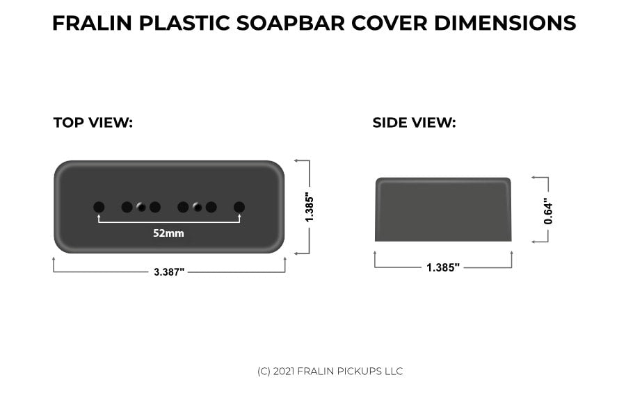 Fralin Hum-Cancelling P90 Soapbar Bridge Pickup – 52mm Spacing – Cream