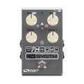 Gray rectangular guitar effects pedal with four cream rotary knobs, a toggle switch, a footswitch, and labeled controls.