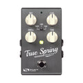 Gray guitar effects pedal with four control knobs, a toggle switch, and a footswitch labeled True Spring Reverb.
