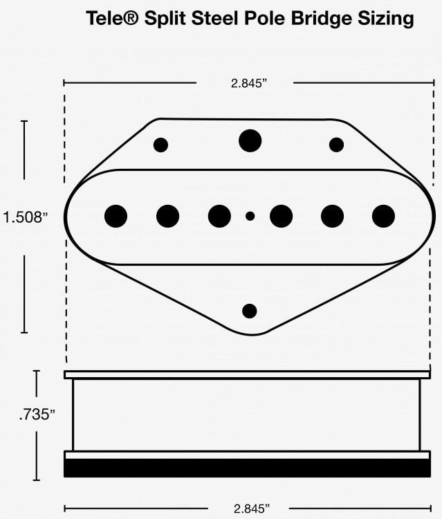 Fralin Split Steel Pole Tele Bridge Pickup – Black