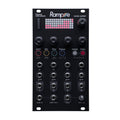 Black module with knobs, buttons, LED grid, and multiple CV, gate, and MIDI ports