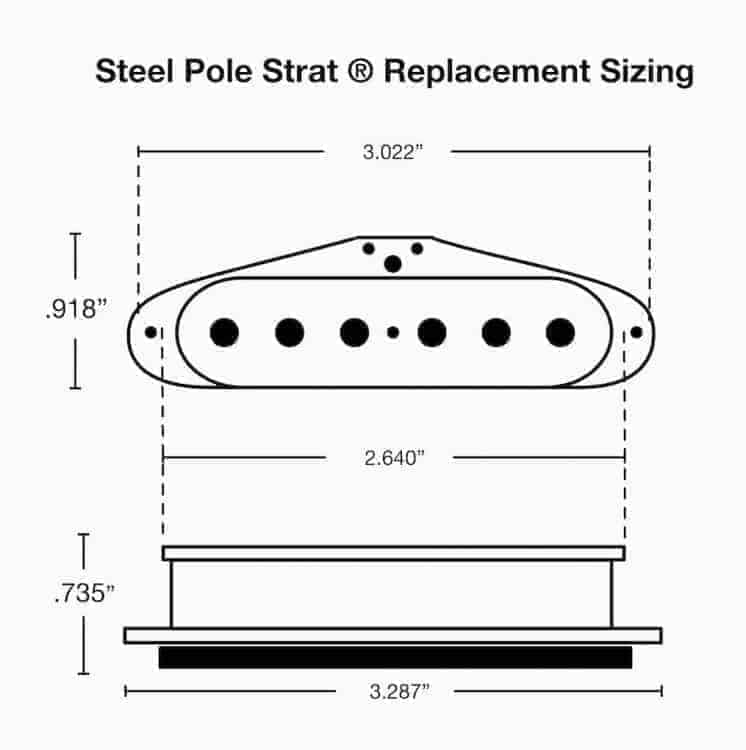 Fralin Split Steel Pole Strat Bridge Pickup – Black