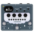 Gray sequencer pedal with knobs, buttons, foot switches, and a small display showing a bar graph pattern.