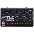 Black Aguilar TLC DLX Compressor EQ pedal with multiple knobs, LED indicators, and one footswitch.