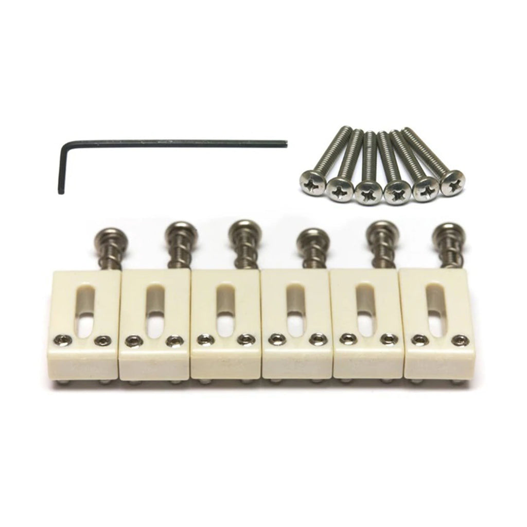 Graph Tech PQ-8001-00 TUSQ Saddle Set Offset Strat & Tele Style Saddles 2 1/16″ String Spacing – 6 Strings