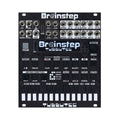 Black audio module with multiple jacks, buttons, a knob, and a small screen labeled Brainstep Tubbutec.