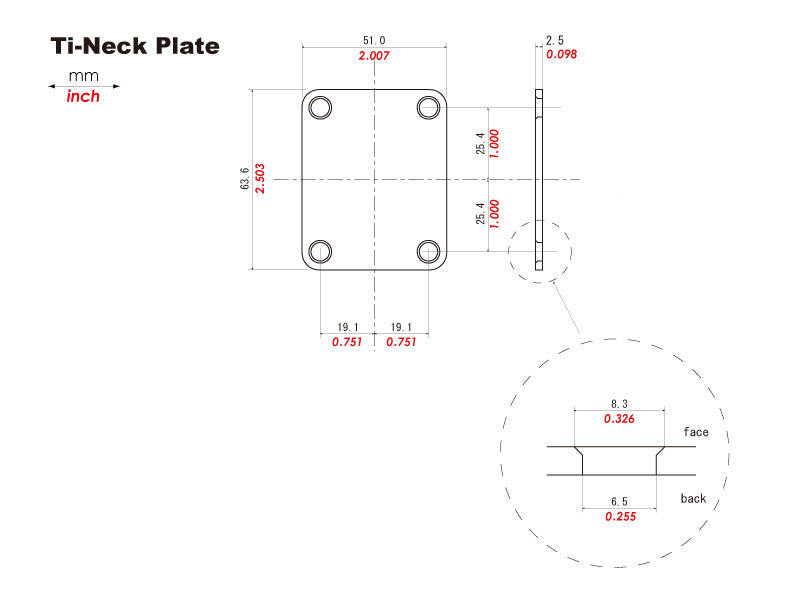 KTS Titanium 4-Bolt Neck Plate