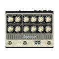 Front view of a Tone King Imperial Tri-Tube preamp pedal with knobs, switches, and footswitches.