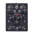 Black electronic module with multiple knobs, switches, jacks, and LED indicators labeled Ar Merc’het Brao Dual Overdrive Filter.