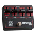 Black pedal with four sliders and one footswitch labeled Imperial MkII by sg FX