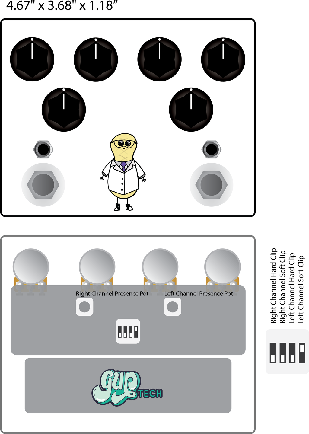 GUPtech Queen of Crow Dual Overdrive (KoT Tribute) — Overdrive Pedal