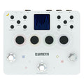 White effects pedal with black knobs, a digital display, and multiple labeled controls including MIDI and modulation options.