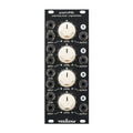 Black eurorack module with four rows of white rotary knobs and multiple 3.5mm jacks labeled CV IN, INPUT, and OUTPUT.