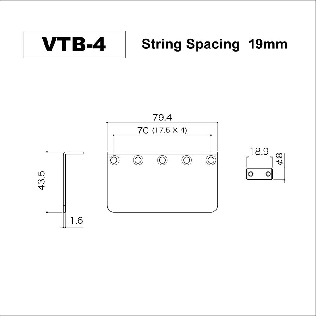 Gotoh VTB4-AC Aged Nickel Relic Series Vintage Style Bass Bridge