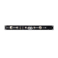 Black rackmount audio filter unit with knobs, toggle switches, and a power button labeled Action Filter 4.